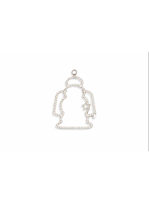 Crescent Moon & Star Hanging LED Rope Light, 44cm Warm White Decorative Lamp with 3-Pin Plug